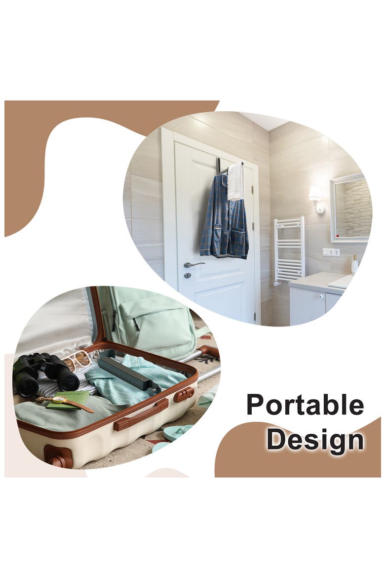 Set of 2 Foldable Over the Door Hanger Racks, Alternate, color, GRAY