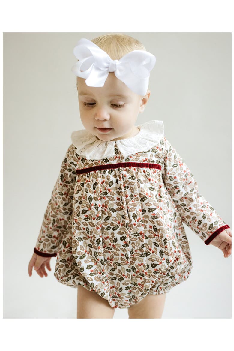 Fall Acorns Bubble Romper, Alternate, color, Red Multi