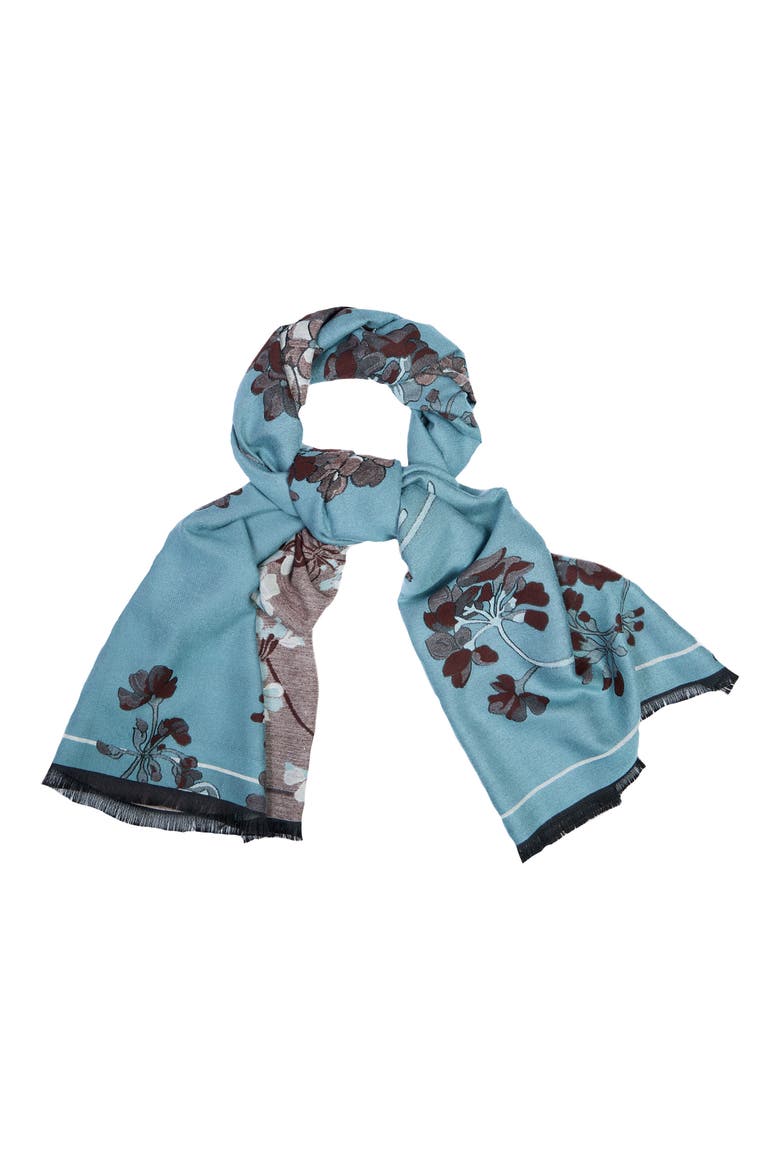 Botanical Reversible Print Scarf, Alternate, color, LIGHT BLUE