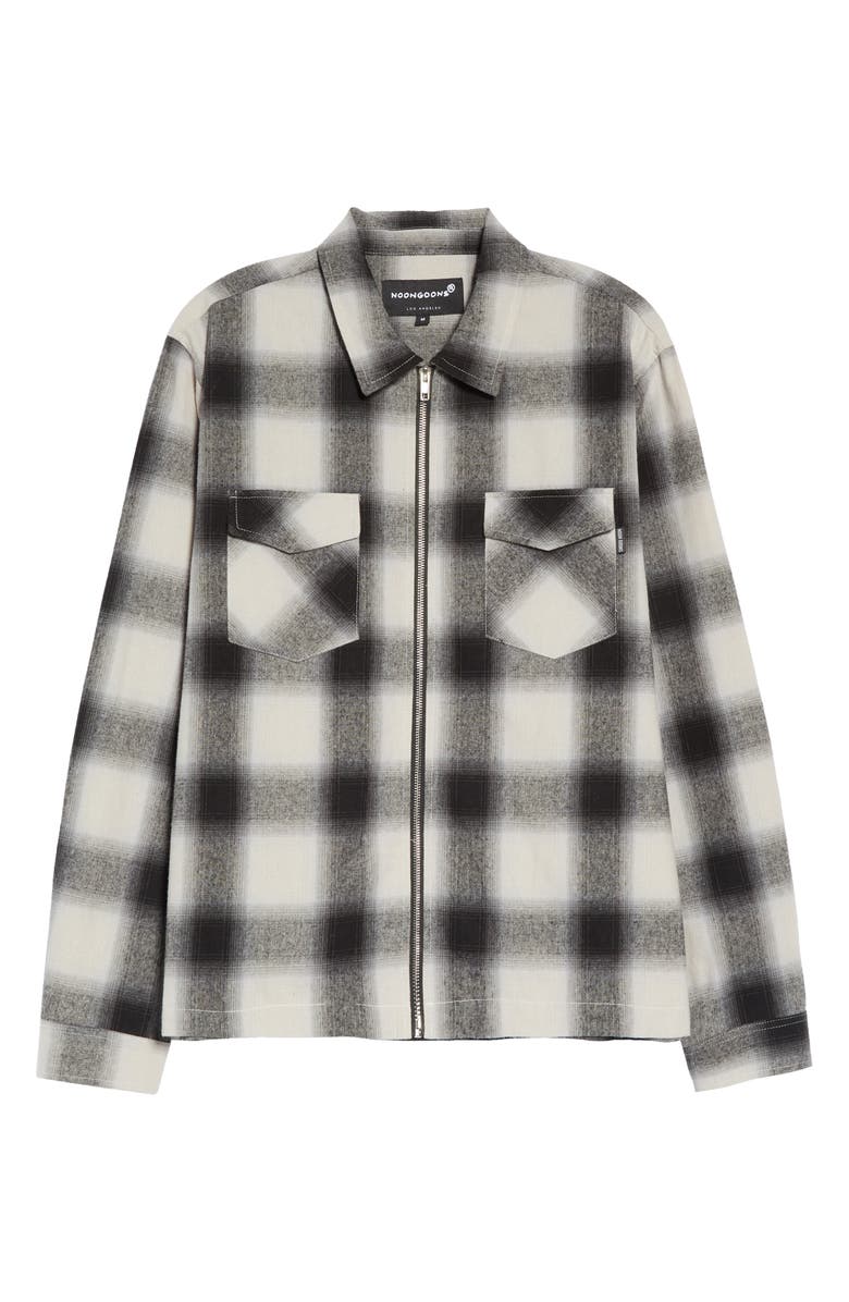 Noon Goons Shadow Plaid Cotton Zip-Up Shirt Jacket, Alternate, color, 