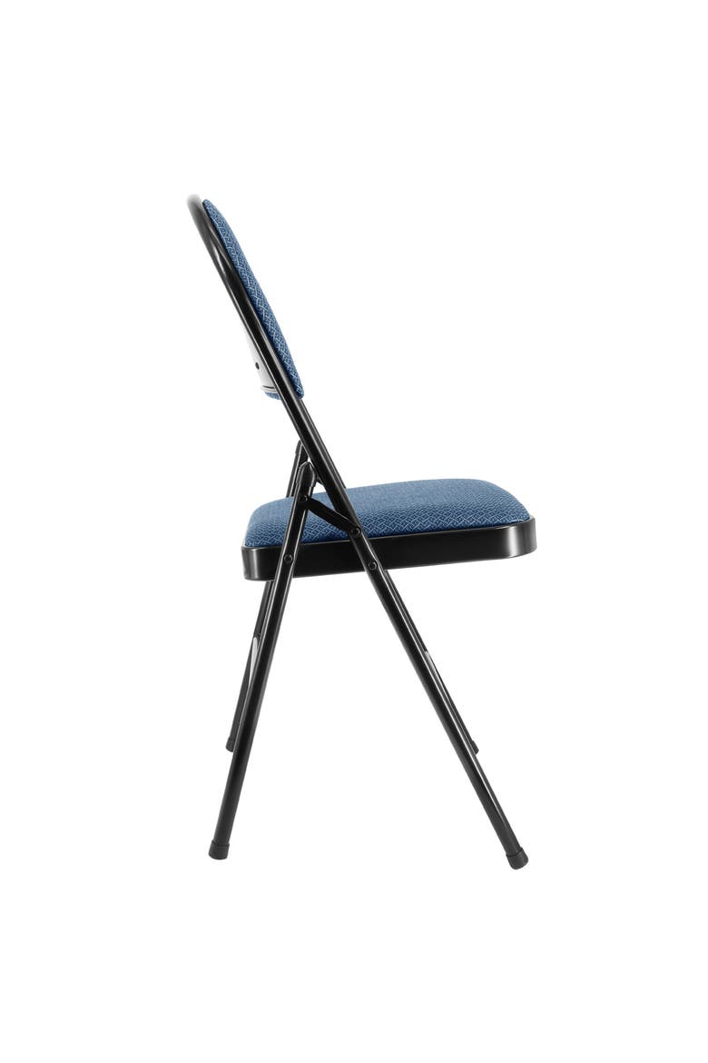 4 Piece Metal Folding Chair with Padded Seats, Alternate, color, Blue