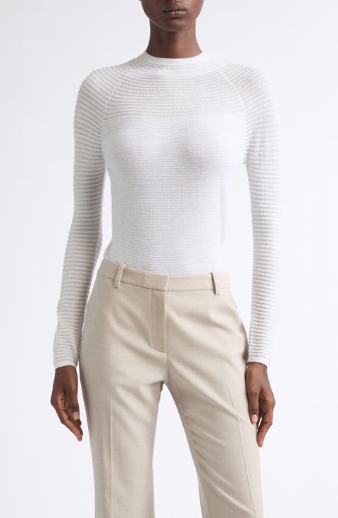 Textured Stripe Merino Wool Sweater