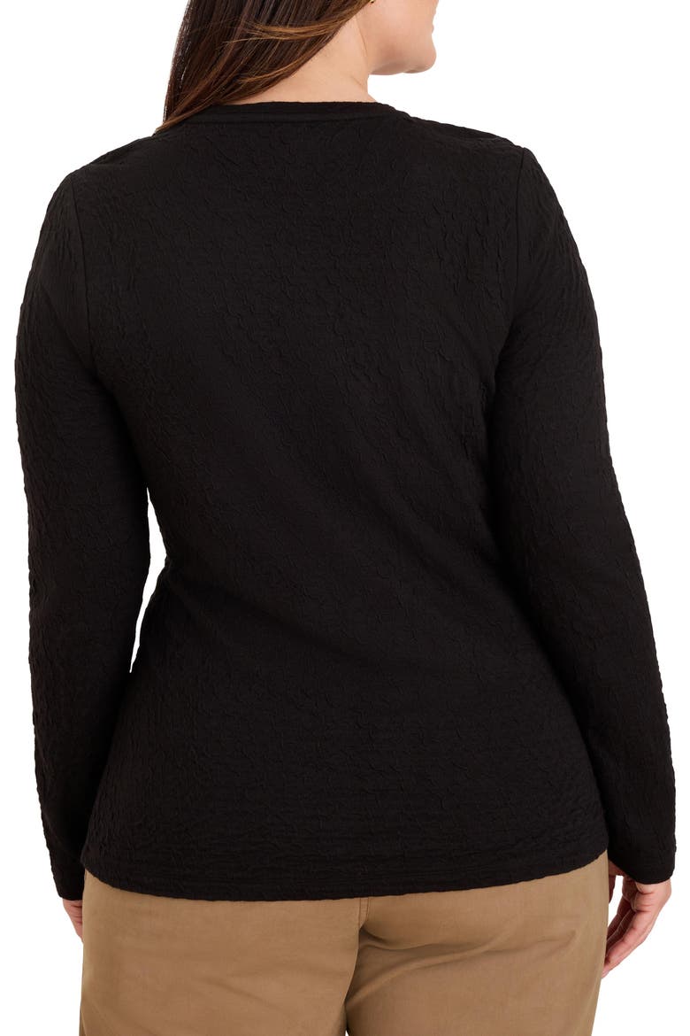 Crinkle Knit Textured Top, Alternate, color, BLACK ONYX