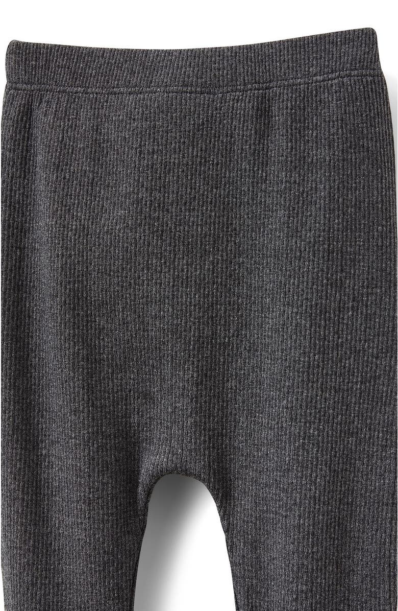 Cotton On Kids Organic Pointelle Legging, Alternate, color, Charcoal Marle