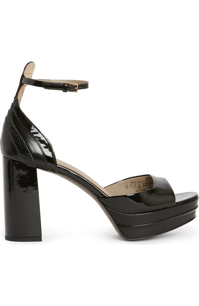 AllSaints Tia Platform Sandal, Alternate, color,