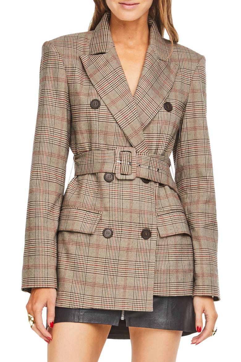 Emerson Blazer, Main, color, TAUPE/ RED PLAID