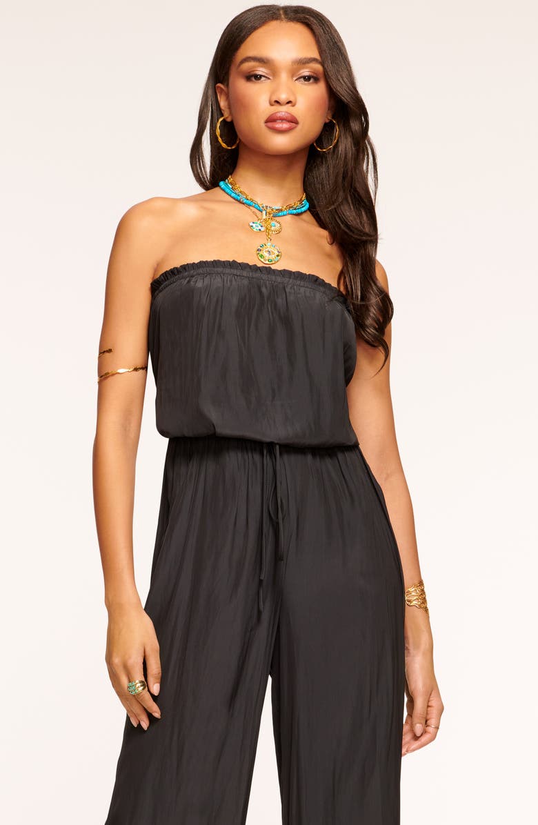 Ramy Brook Selma Strapless Wide Leg Jumpsuit, Alternate, color, Black