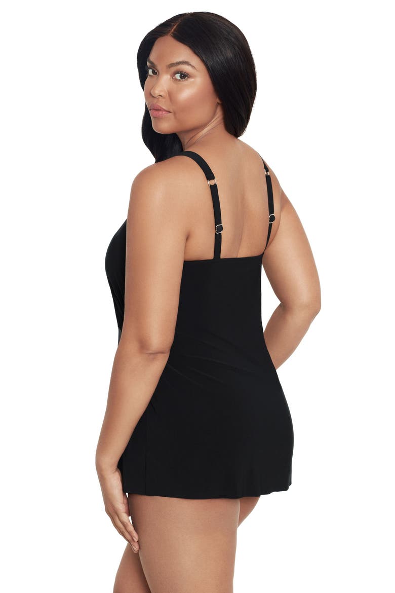 Lola Surplice V-Neck Swimdress, Alternate, color, Black