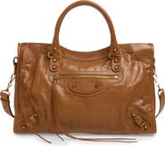 Balenciaga Medium Le City Crinkled Leather Tote
