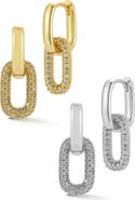 GLAZE JEWELRY Set of 2 Cubic Zirconia Hoop Earrings