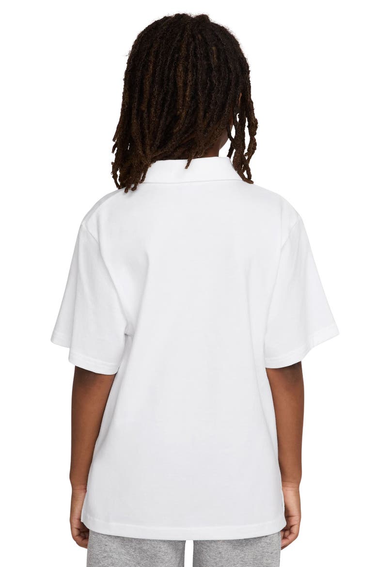 Kids' Sportswear Club Solid Cotton Polo, Alternate, color, WHITE/ BLACK