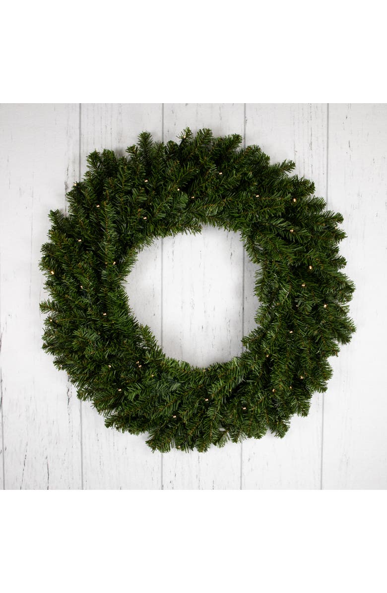 Northlight Pre-Lit Battery Operated Canadian Pine Christmas Wreath - 30" - Clear LED Lights, Alternate, color, 
