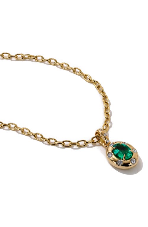 Mark Henry Aurum Oval 18k Gold Emerald Pendant Necklace