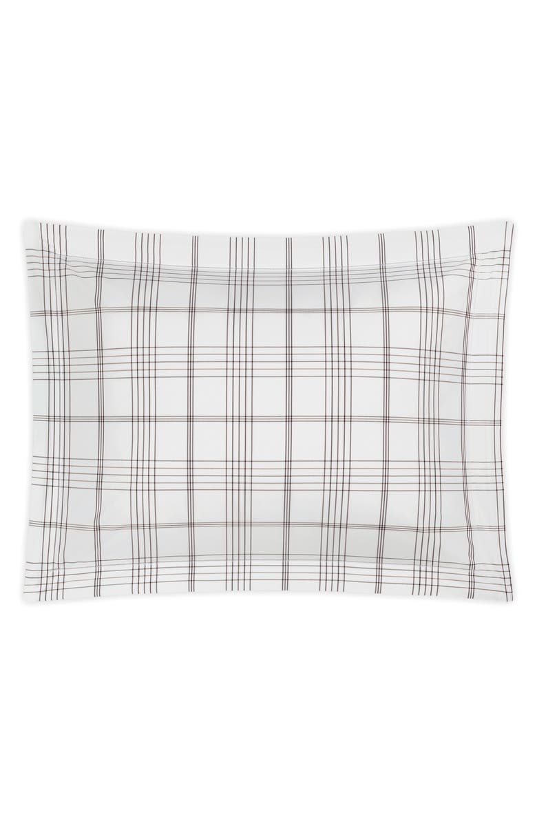 Matouk August Plaid Pillow Sham, Main, color, Sable