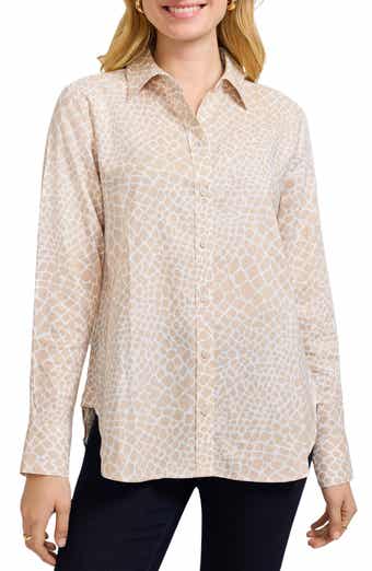 Meghan Giraffe Print Linen Blend Shirt