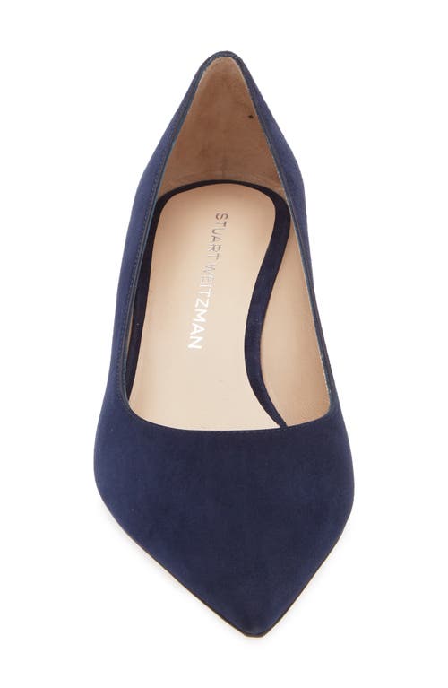 Stuart Weitzman Stuart Power 50 Block Heel Pump In Nice Blue