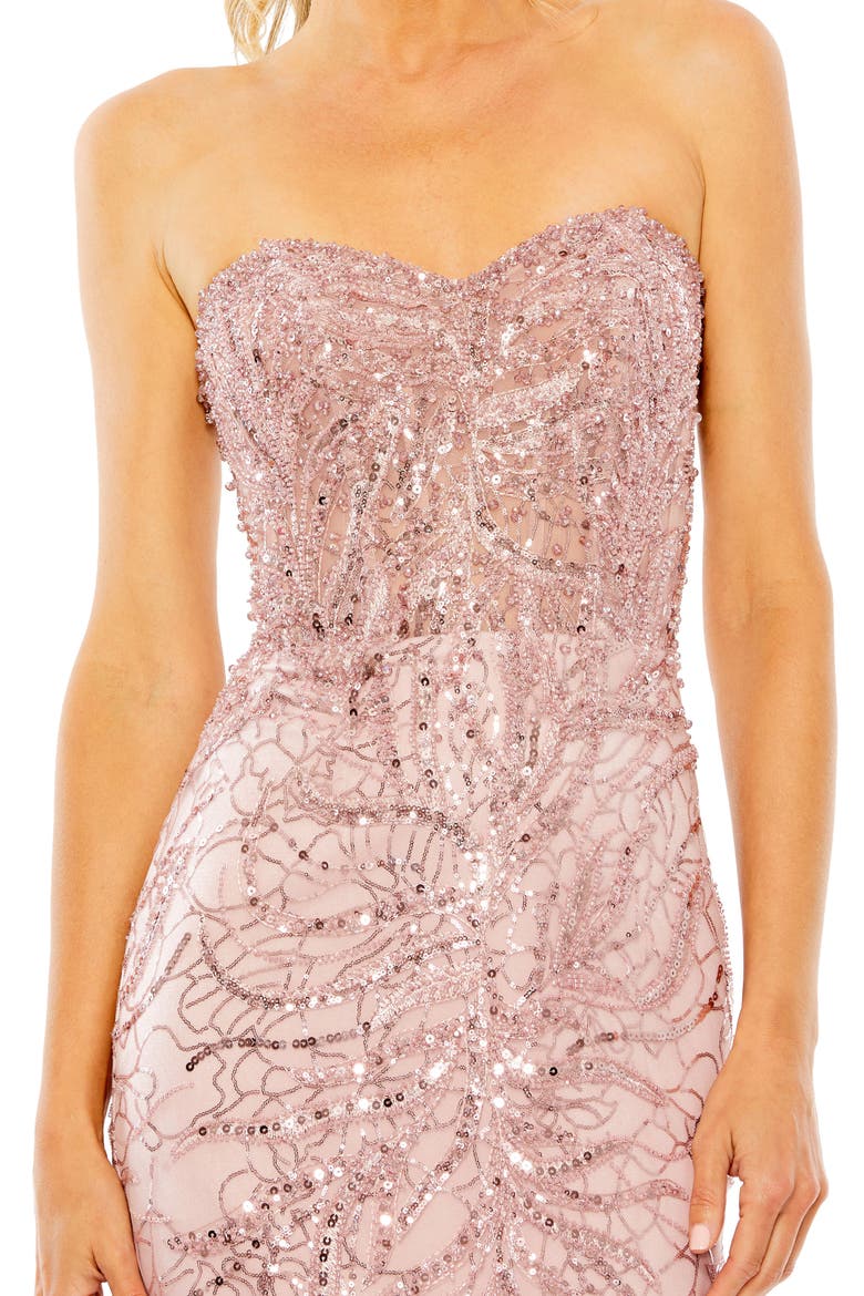 Strapless Rhinestone Embellished Trumpet Gown, Alternate, color, BLUSH