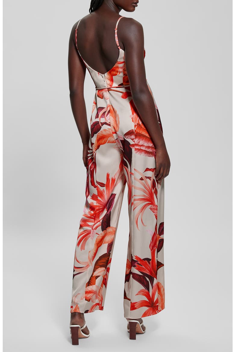 Sana Satin Tie Waist Jumpsuit, Alternate, color, TROPIC ECLIPSE PRINT