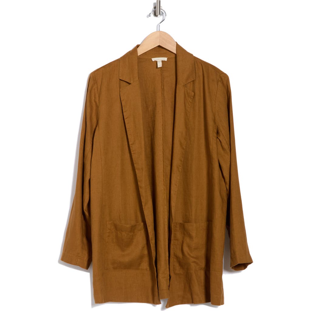 Shop Eileen Fisher Notch Lapel Longline Organic Linen Blazer
