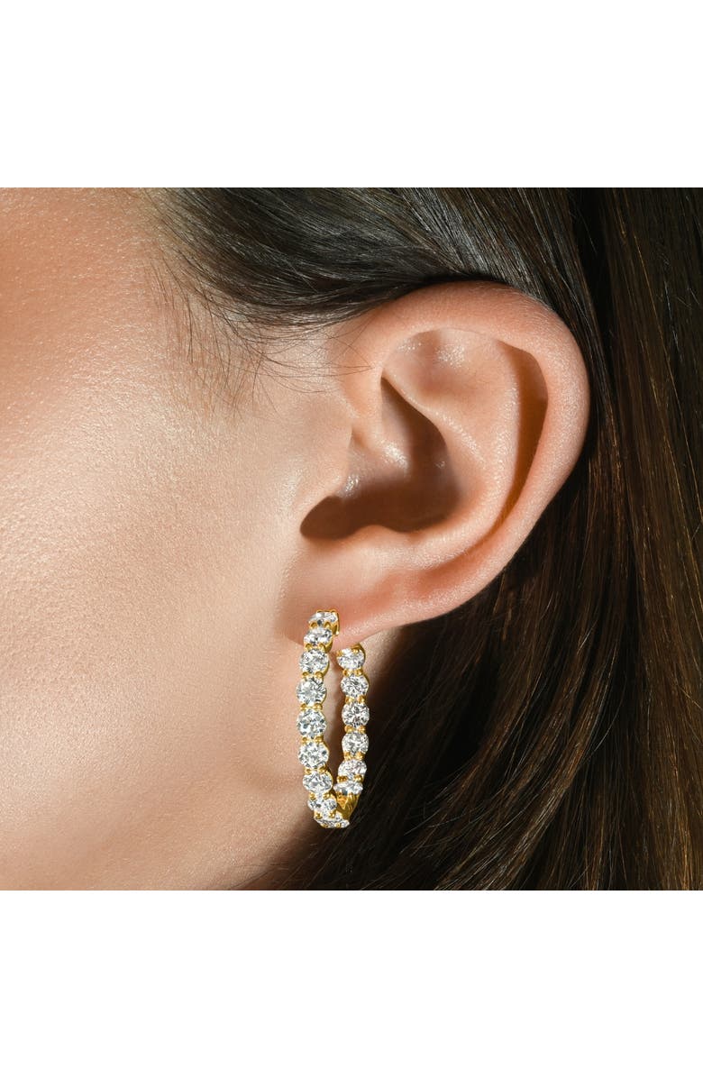 Bliss Diamond 7Ct TW Round Diamond Inside Outside Hoops Vault Lock 14k Gold Lab Grown, Alternate, color, 14K Yellow Gold