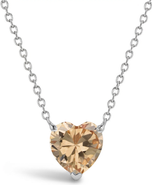 In Season Jewelry Prong CZ Birthstone Heart Necklace