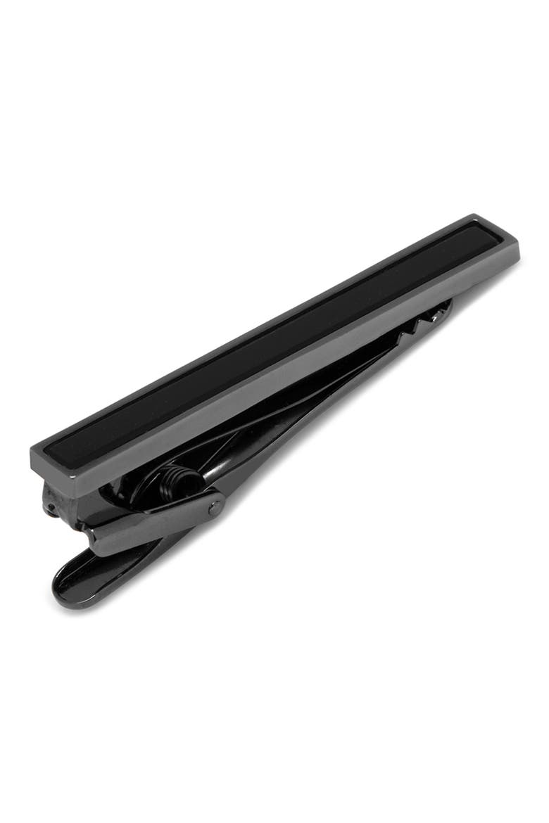 Inlaid Tie Bar, Main, color, GUNMETAL AND ONYX