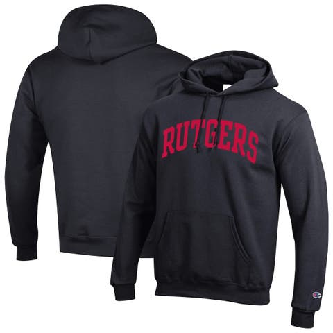 Men's Champion  Black Rutgers Scarlet Knights Basic Arch Fleece Pullover Hoodie