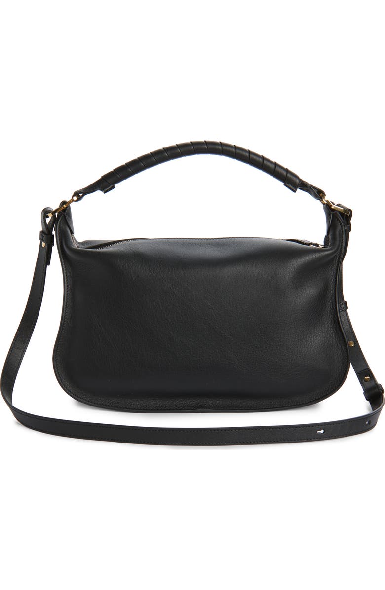 Chloé Small Marcie Leather Shoulder Bag, Alternate, color, Black