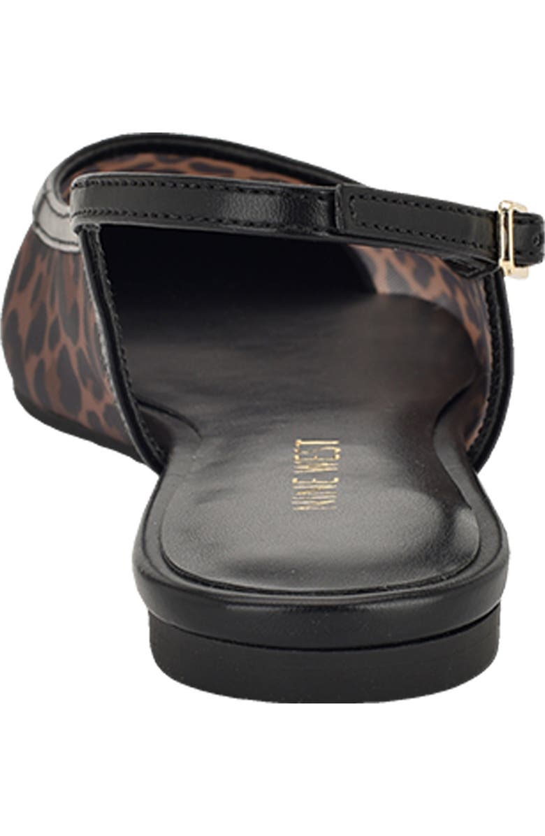 Nine West Brin Mesh Slingback Flat, Alternate, color, Leopard Mesh/ Black