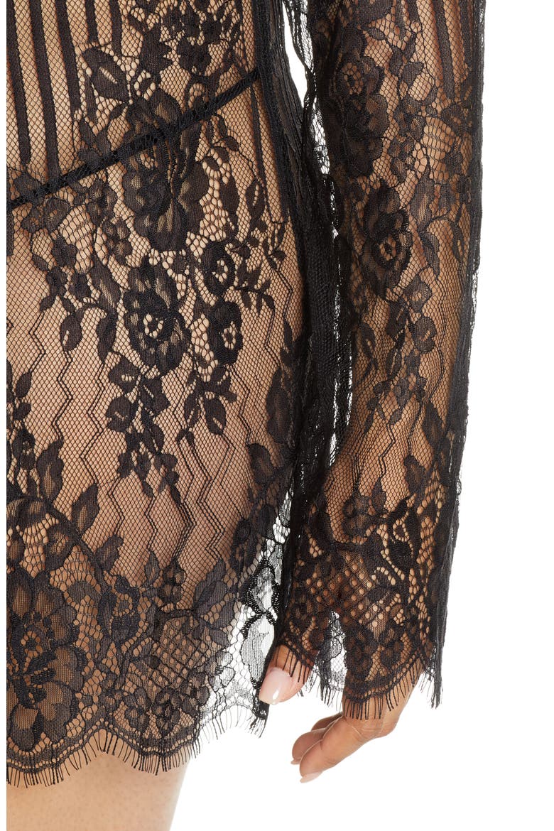 Luna Stripe Eyelash Lace Wrap, Alternate, color, BLACK