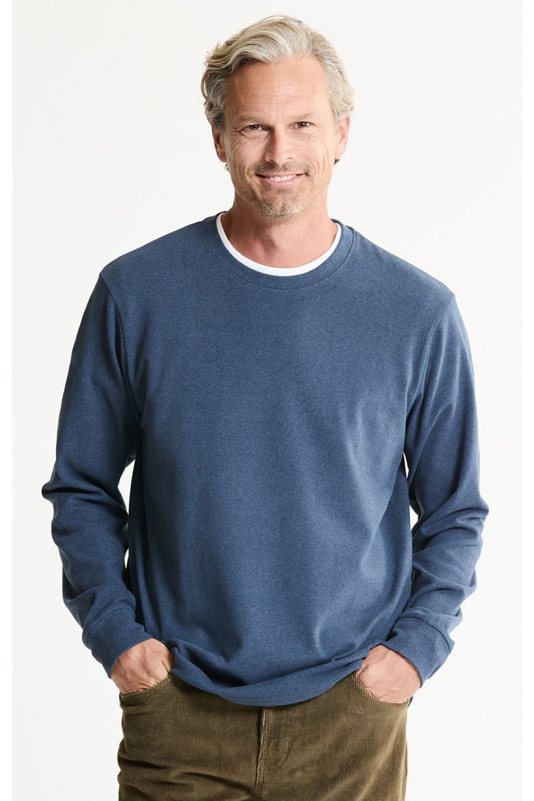 Ultra Soft Heather Knit Crewneck Sweatshirt, Main, color, NAVY