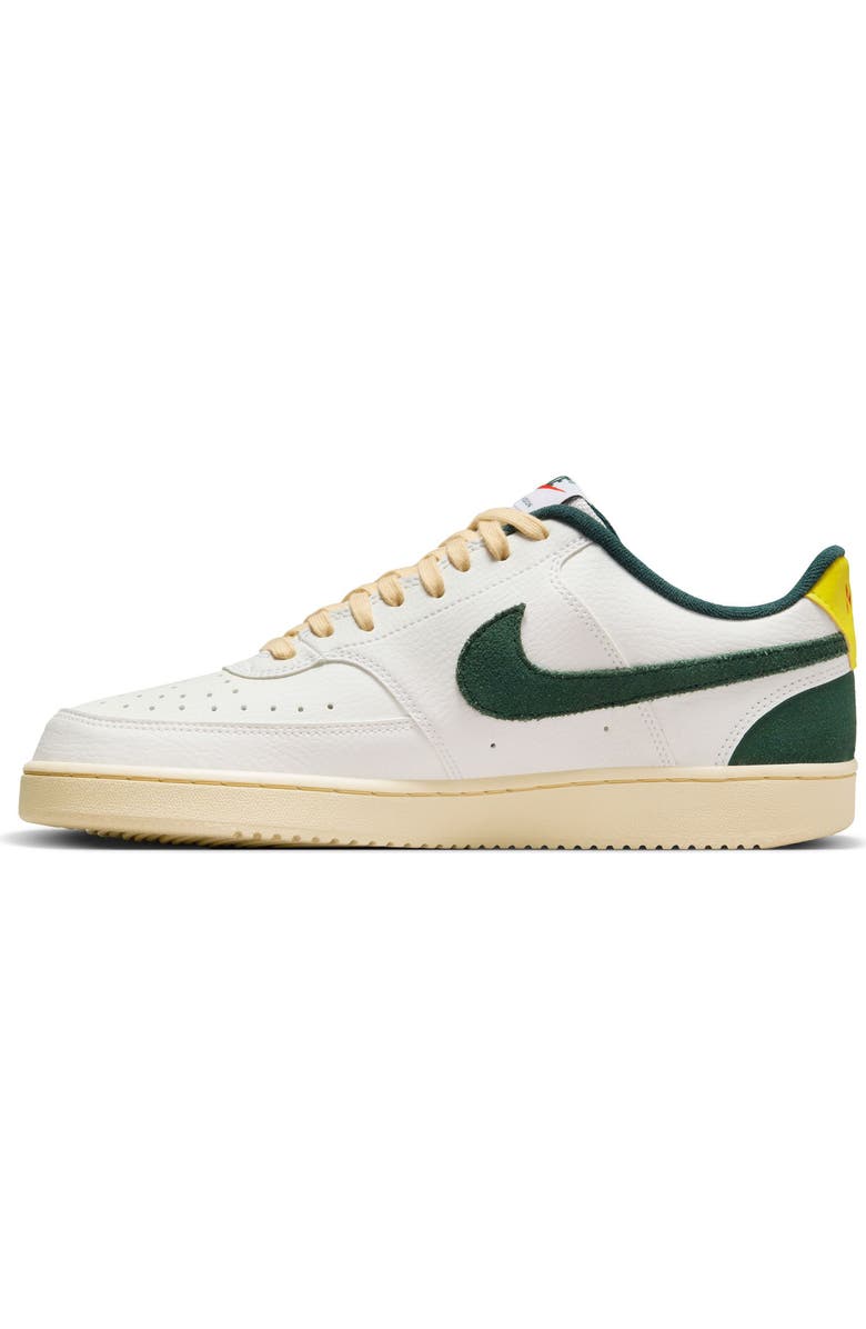 Nike Court Vision Low Sneaker, Alternate, color, Sail/ Pro Green/ Picante Red