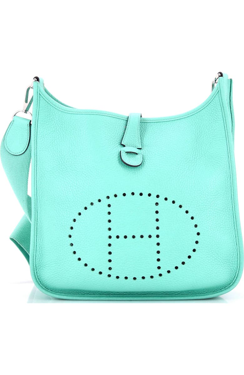 Pre-Owned Hermes Evelyne Bag Gen III Clemence PM, Main, color, Bleu Atoll