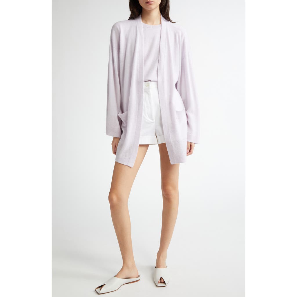 Johnstons Of Elgin Gauzy Cashmere Cardigan In Lavender