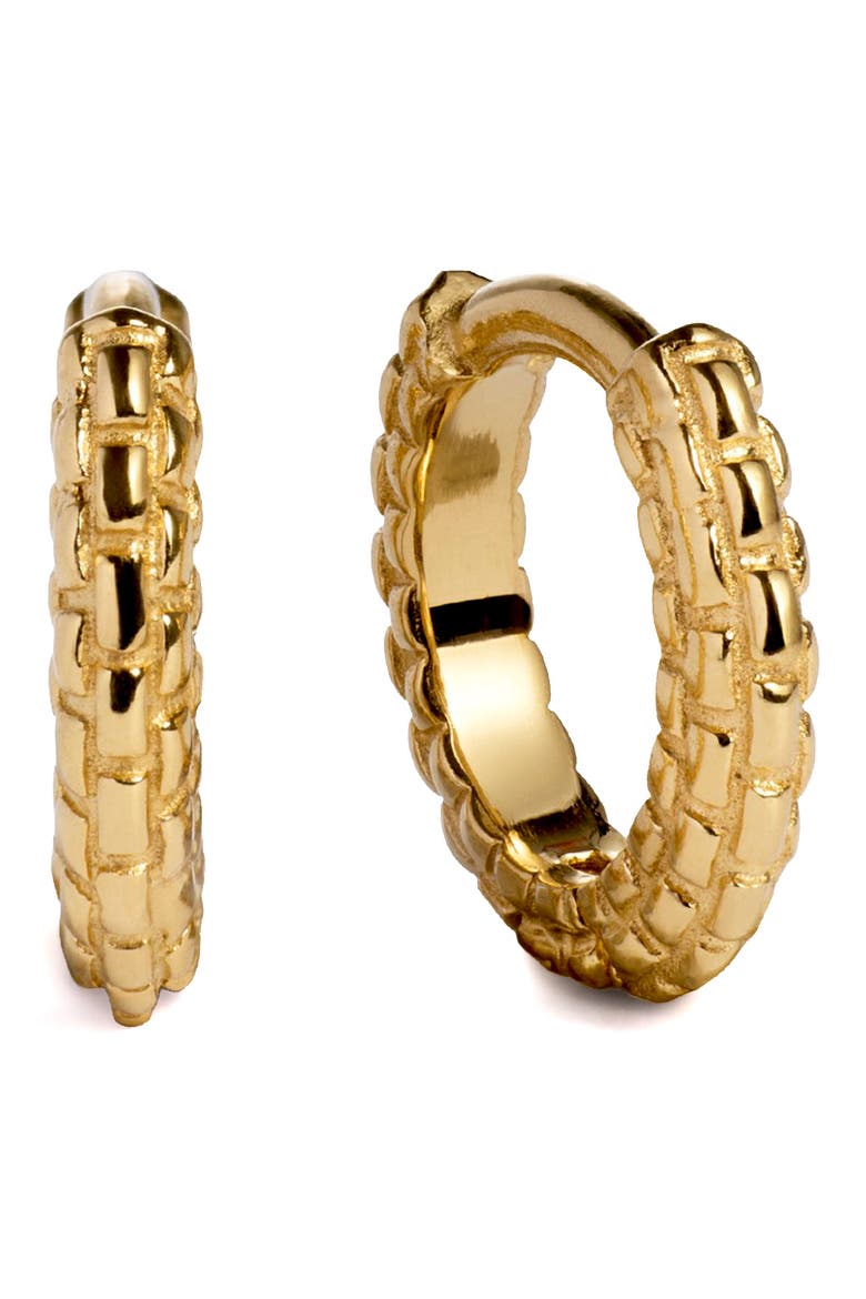 Heirloom Mini Huggie Earrings, Main, color, 18K GOLD VERMEIL