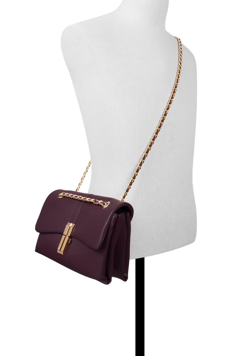ALDO Aliciee Faux Leather Convertible Crossbody Bag, Alternate, color, Bordo