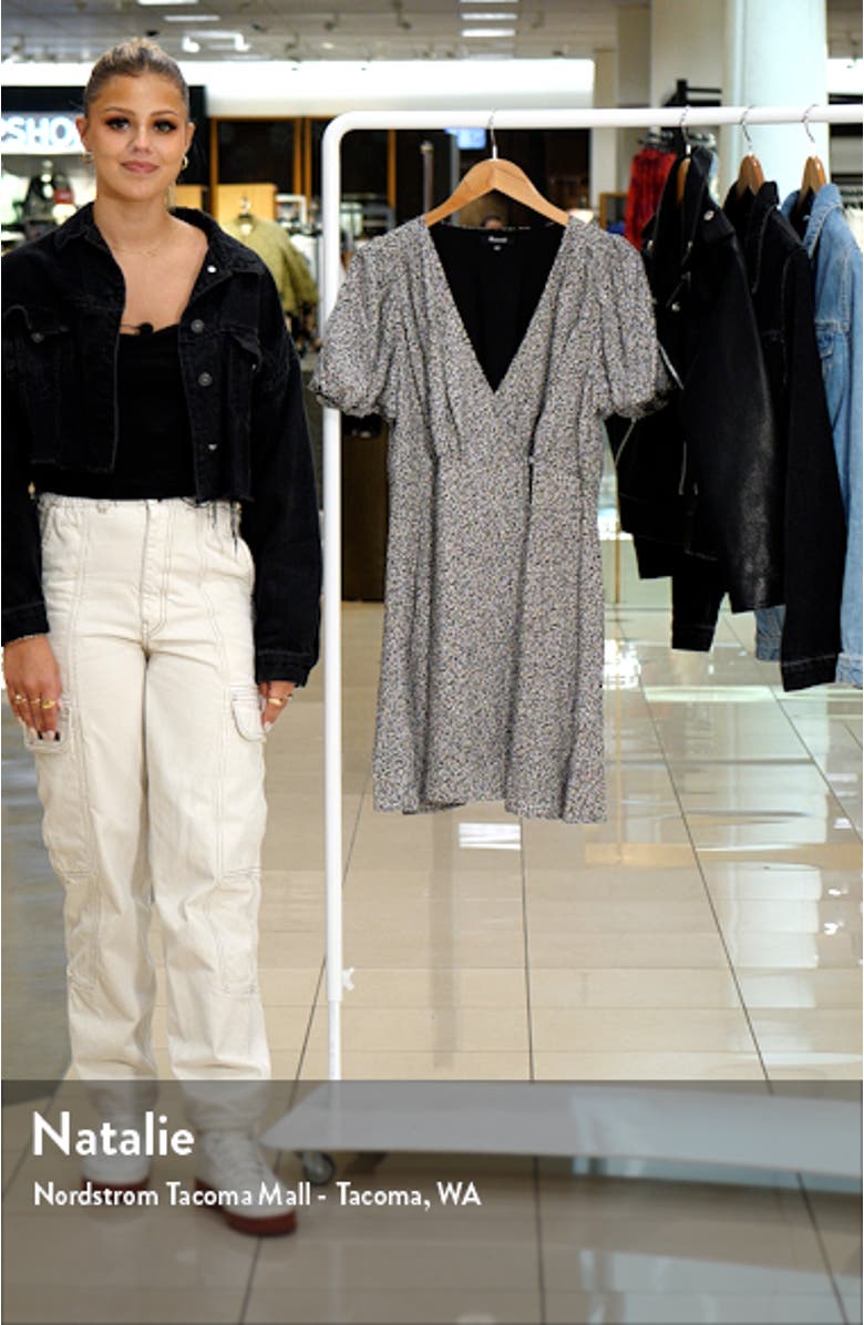 Tudor Floral Challis Wrap Minidress, sales video thumbnail