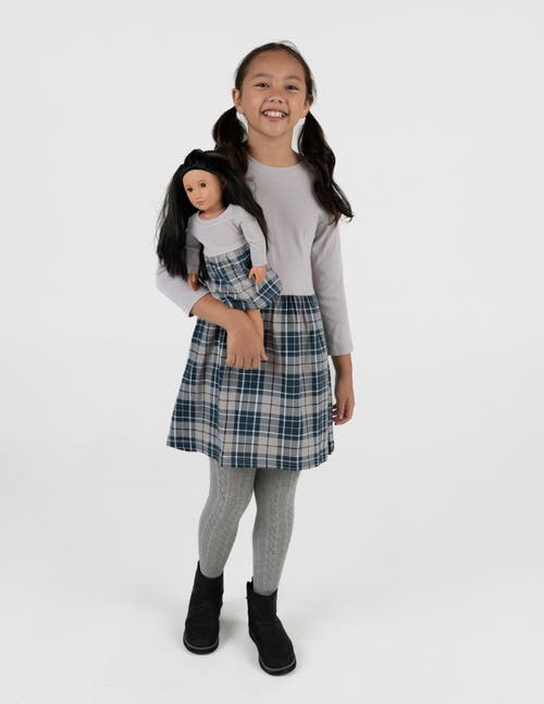 Leveret Girls Skirt Dress With Matching Doll Dress, 100% Cotton In Gray