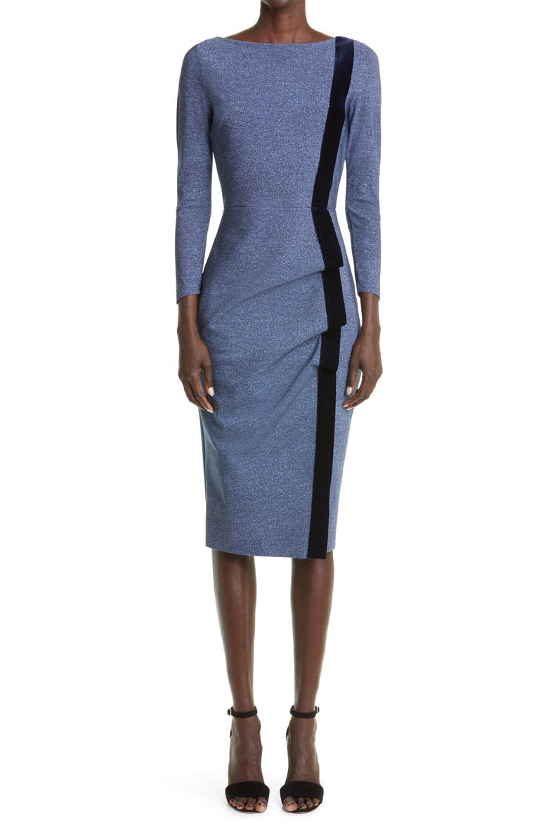 Bambolah Long Sleeve Midi Dress (Nordstrom Exclusive), Main, color, MORAY ARTIC BLUE