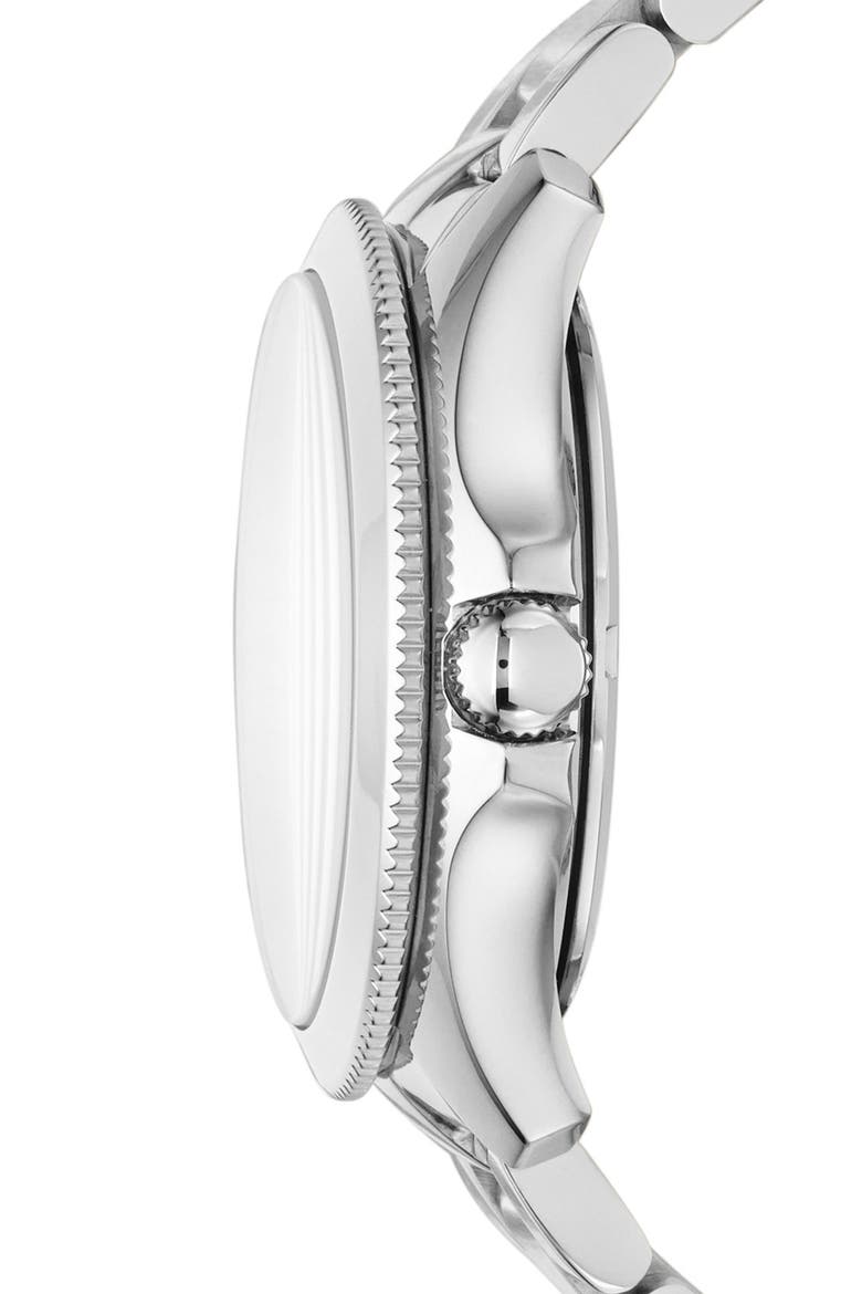 'Cecile' Multifunction Bracelet Watch, 40mm, Alternate, color, SILVER