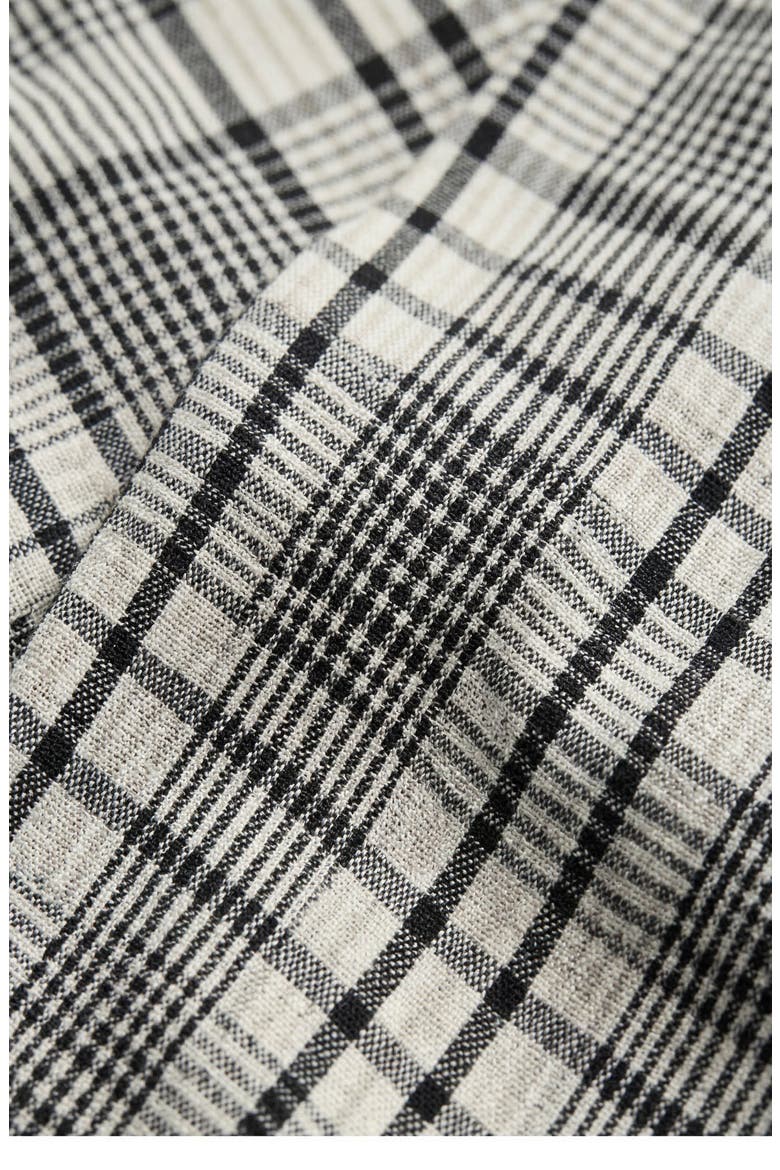Plaid Smocked Bodice Midi Dress, Alternate, color, Charcoal Plaid