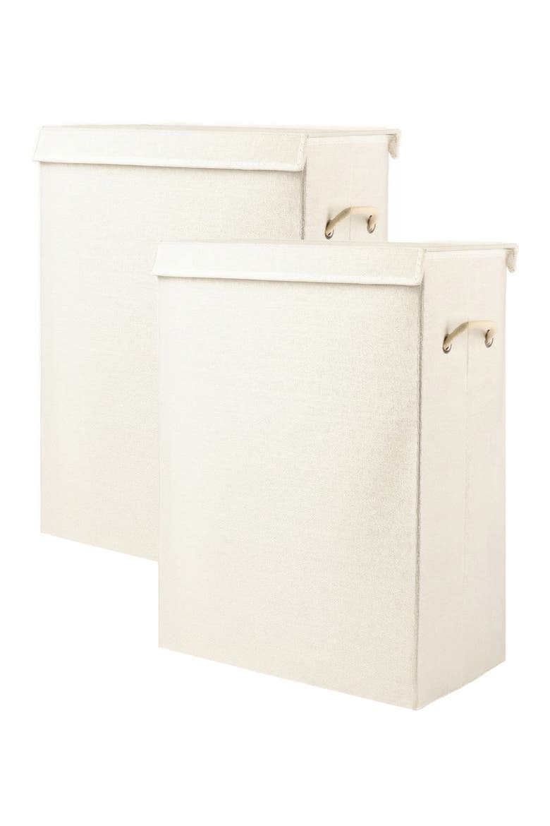 2-Pack Foldable Laundry Bins, Main, color, NATURAL BEIGE