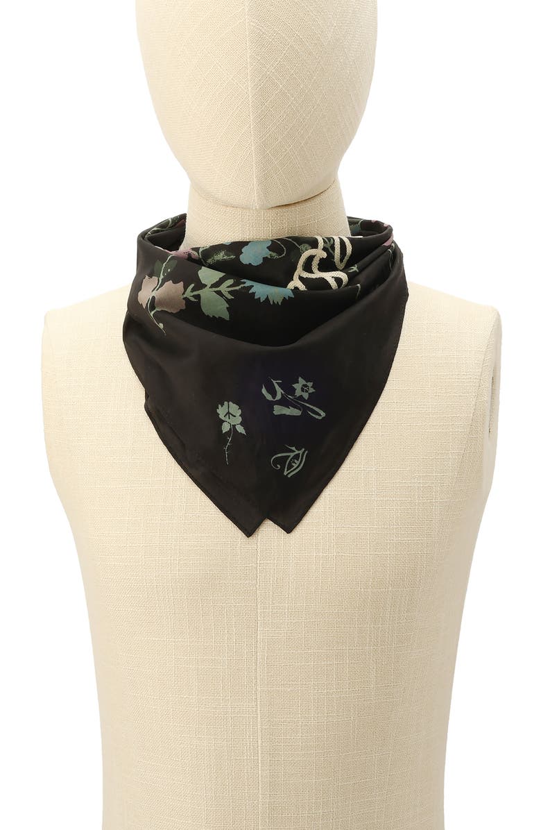 AllSaints Fleur De Lis Embroidered Bandana, Alternate, color, Black
