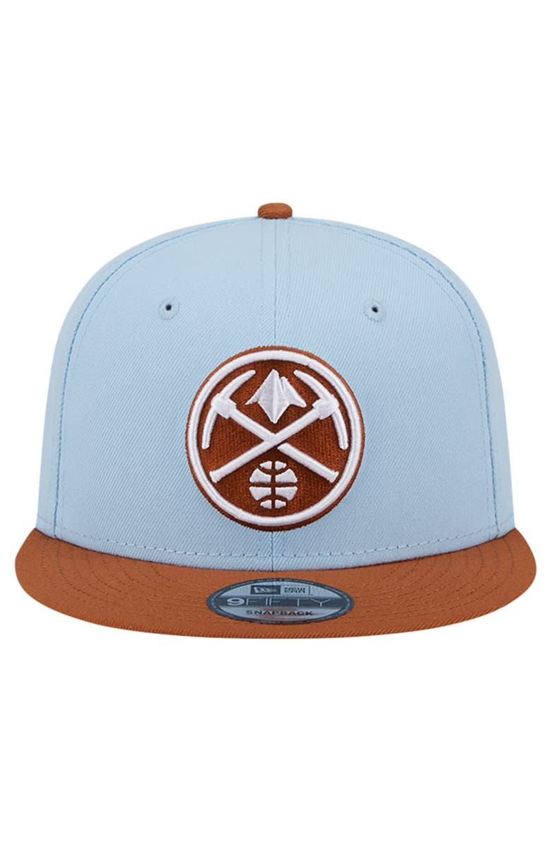 New Era Men's New Era Light Blue/Brown Denver Nuggets 2-Tone Color Pack 9FIFTY Snapback Hat, Alternate, color, 