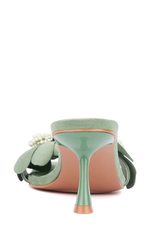 Torgeis Sierra Flower Slide Sandal In Sage Green