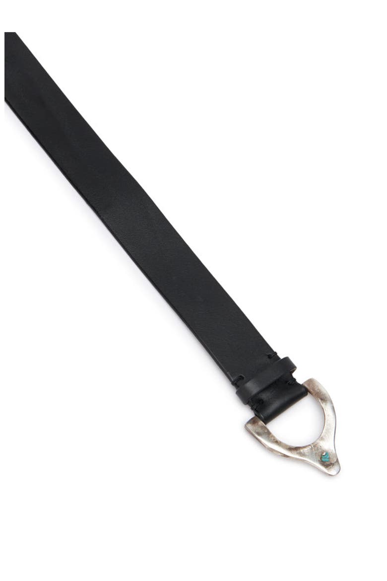 Aged Silver Turquoise Buckle Belt, Alternate, color, Black