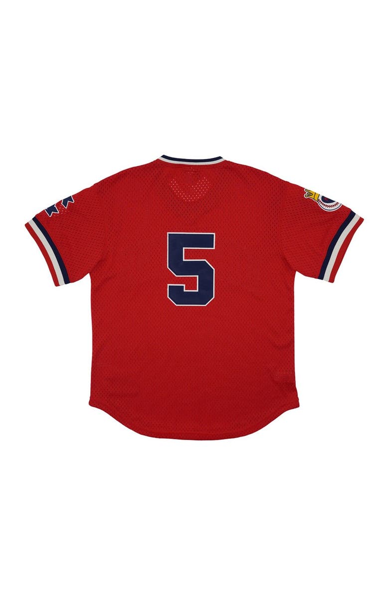 RINGS & CRWNS Men's Rings & Crwns #5 Red Kansas City Monarchs Mesh Replica V-Neck Jersey, Alternate, color, Red