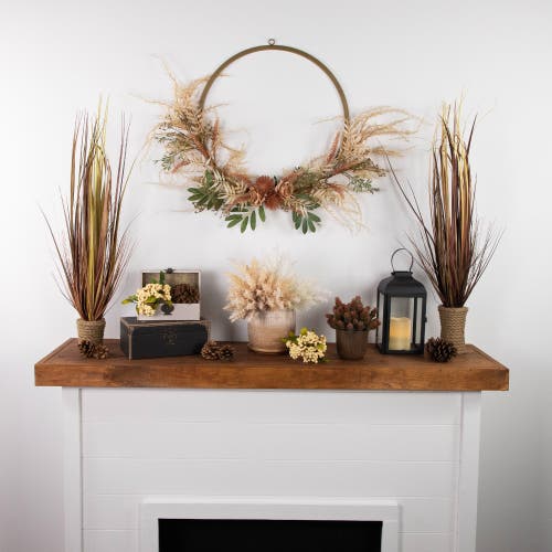 Northlight Fall Harvest Pale Roses With Foliage Artificial Wreath 24-inch Unlit In Multi