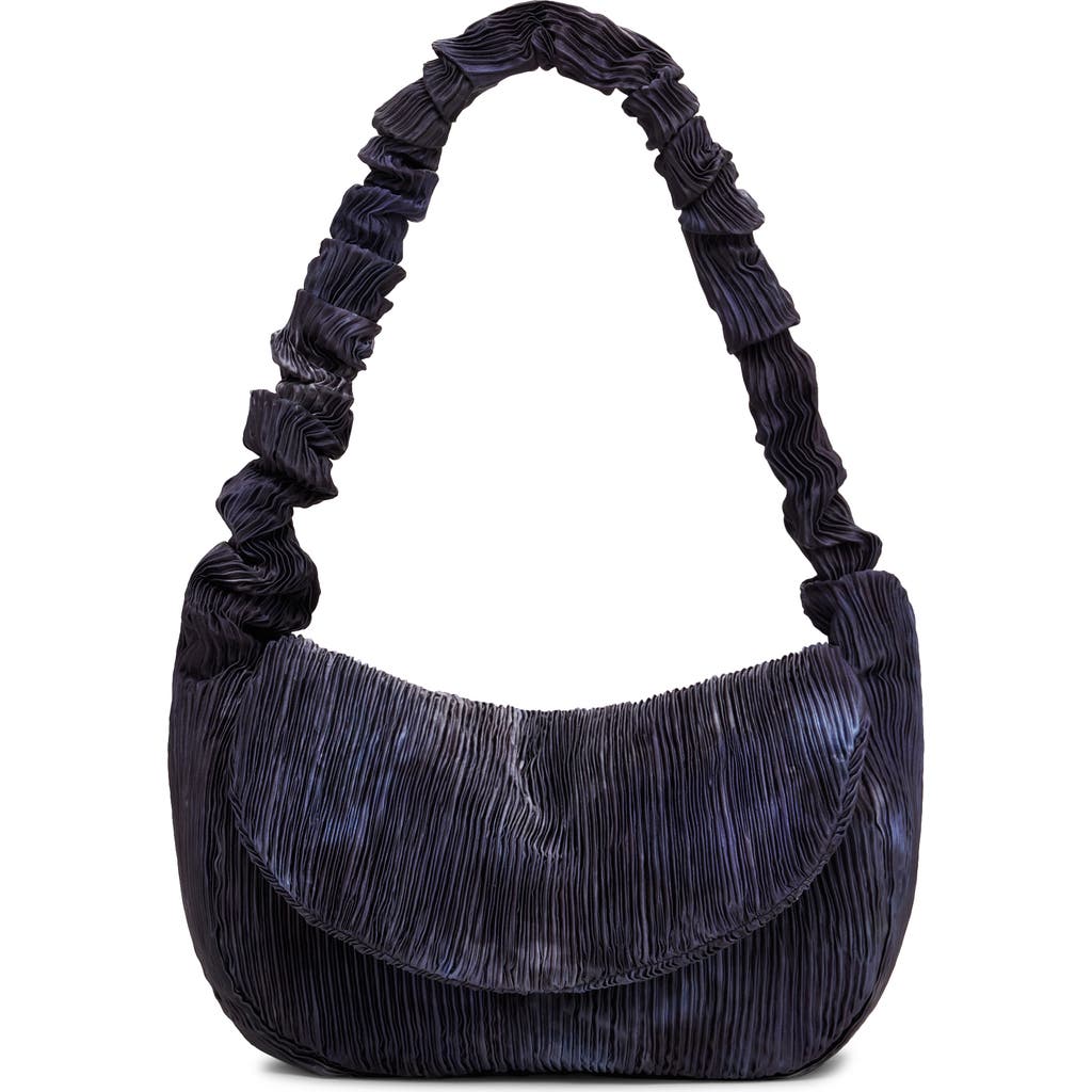 Desigual X Collina Strada Batik Pattern Plissé Shoulder Bag In Dark Blue