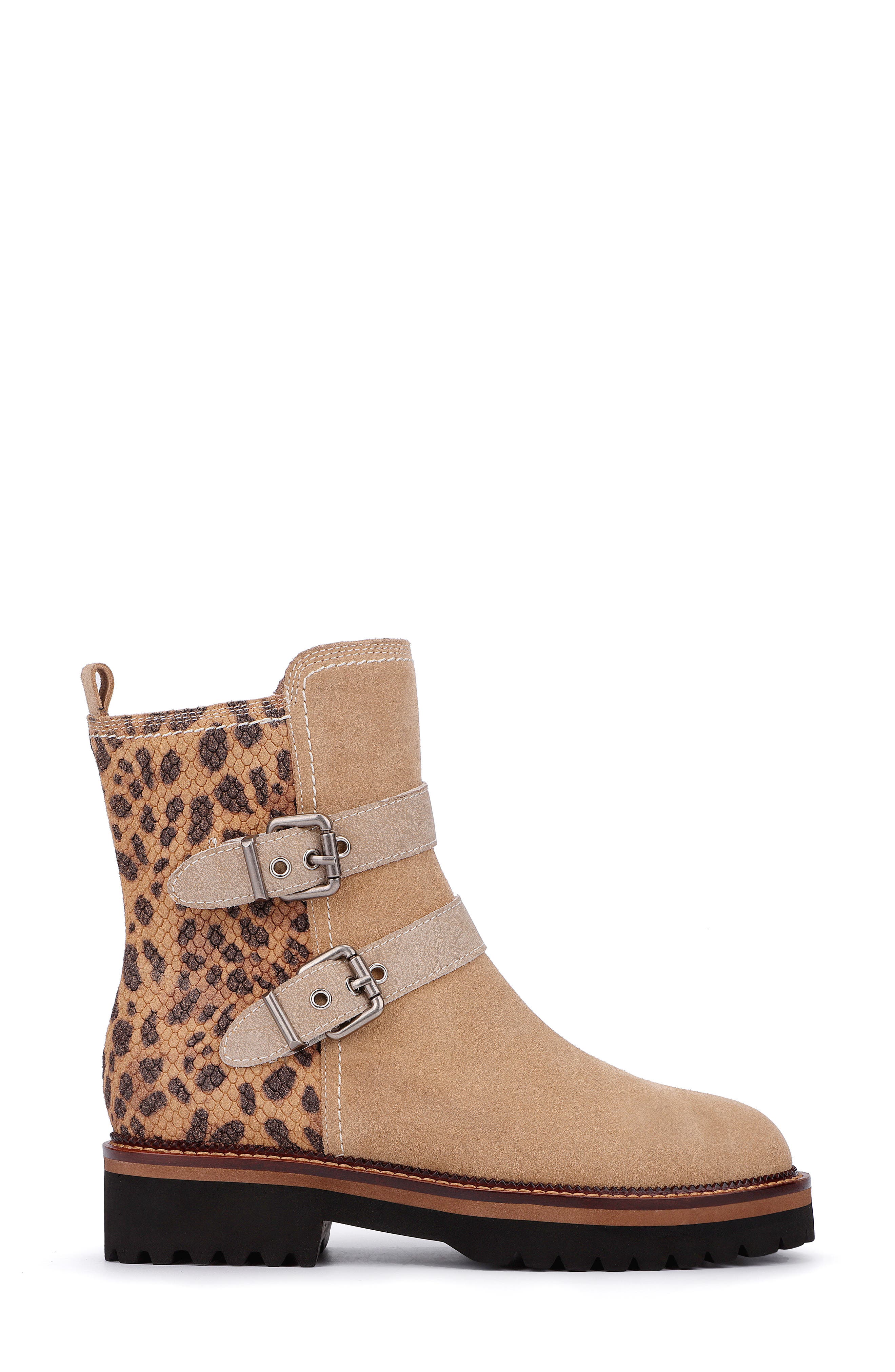 Curtis Buckle Bootie, Alternate, color, SAND/ CHEETAH
